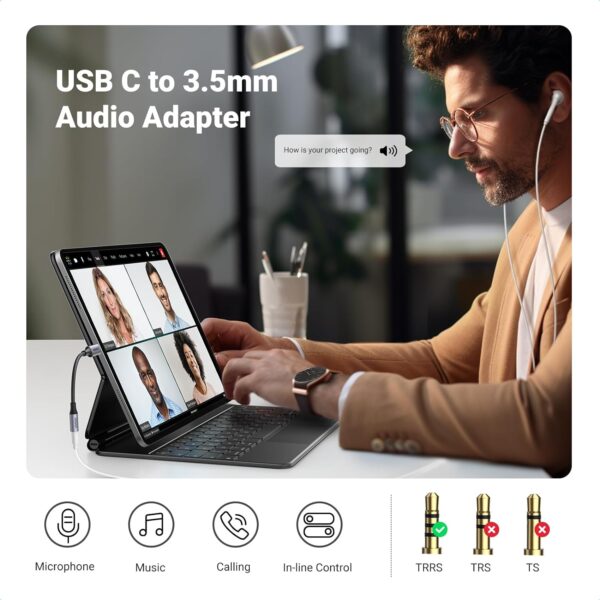UGREEN 80154 USB Type-C To 3.5mm Audio Adapter - Image 2