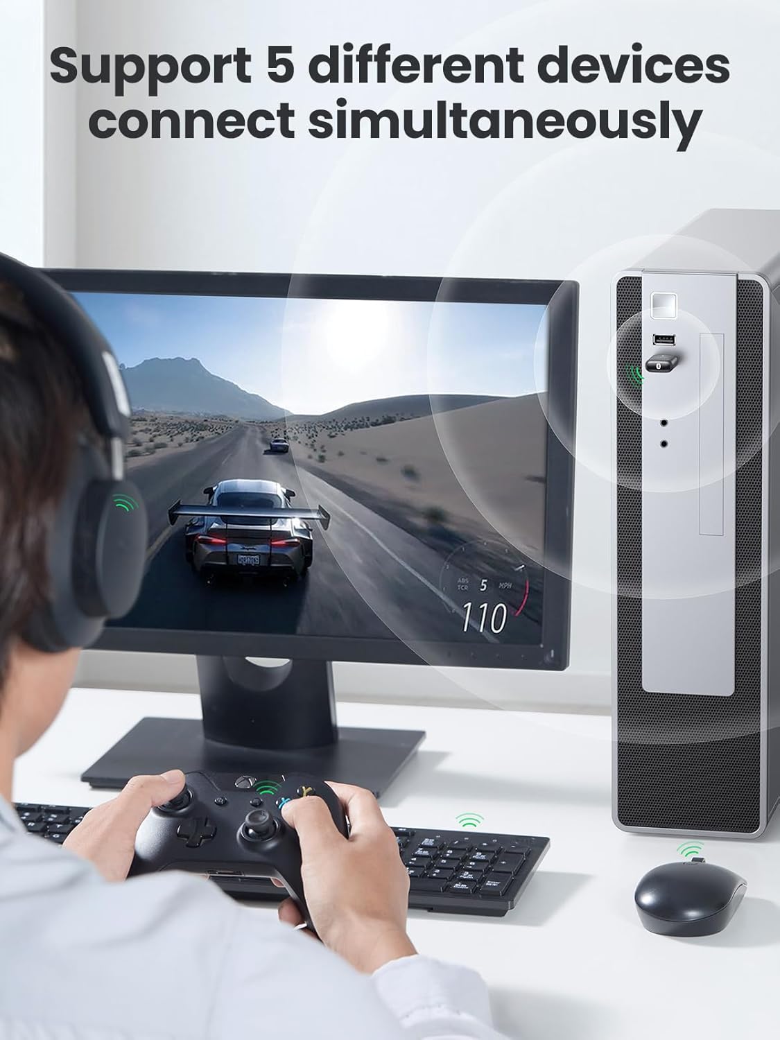 UGREEN 80889 USB Bluetooth 5.0 Adapter for PC Driver-Free Dongle - Image 6