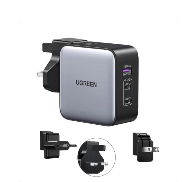 UGREEN 90409 65W Nexode 3-Ports Travel Charger GaN Fast