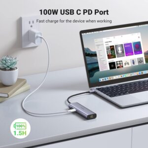 UGREEN 90568 7-in-1 USB C Hub 4K HDMI Multiport Adapter with 1Gbps Ethernet, 100W PD, 2 USB 3.0, SD/TF Card Reader