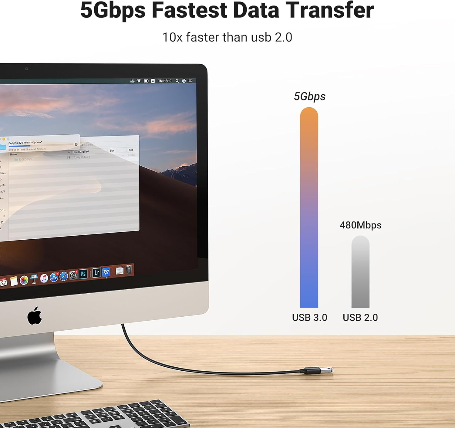 UGREEN 90722 USB 3.0 Extension Cable (5 Meter) USB A Male to A Female Extender - Image 2