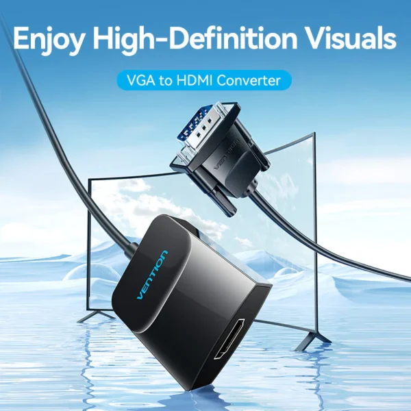 VENTION VGA to HDMI Converter with Female Micro USB and Audio Port - Image 2