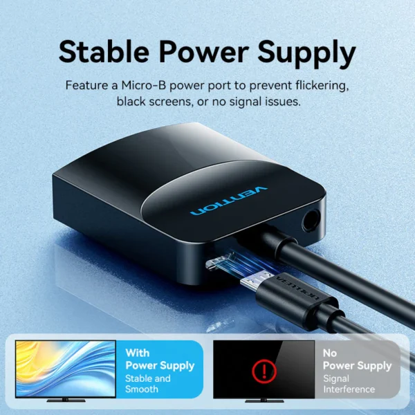 VENTION VGA to HDMI Converter with Female Micro USB and Audio Port - Image 6
