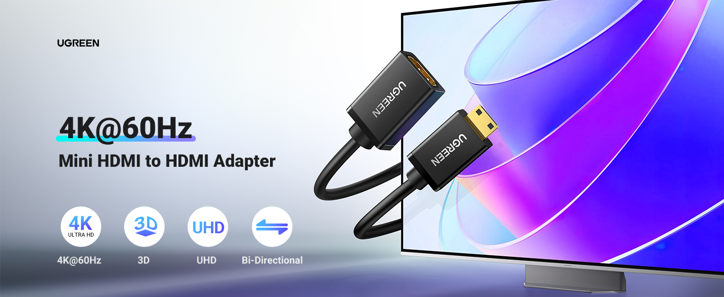 UGREEN 20137 Mini HDMI Adapter Price in Pakistan UGREEN 20137 Mini HDMI to HDMI Adapter 4K@60Hz - UGREEN PK