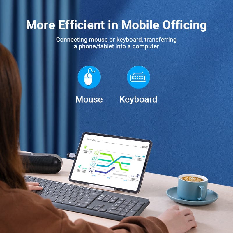 VENTION CDQH0 USB C Male to USB 3.0 Female OTG Adapter with Lanyard (5Gbps, Aluminum Alloy) - Image 4