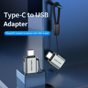 VENTION CDQHO USB-C MALE TO USB 3.0 FEMALE OTG ADAPTER GRAY ALUMINUM ALLOY TYPE