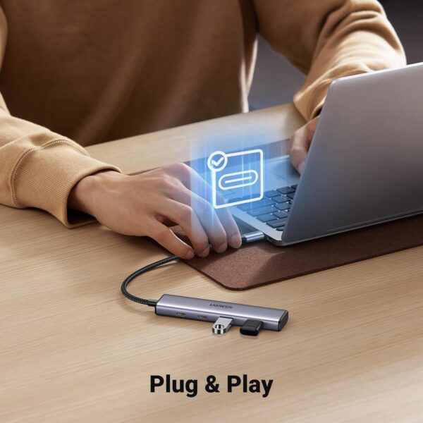 UGREEN 15395 USB-C Hub 4 Ports, USB C Multiport Adapter with 2 USB C & 2 USB 3.0 5Gbps Ports - Image 4