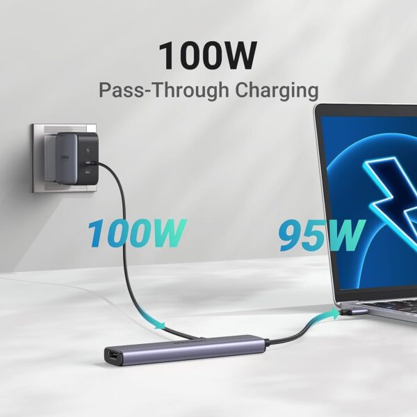 UGREEN 15495 Revodok 105 USB C Hub 5 in 1 Multiport Adapter 4K HDMI, 100W Power Delivery, 3 USB-A Data Ports - Image 3