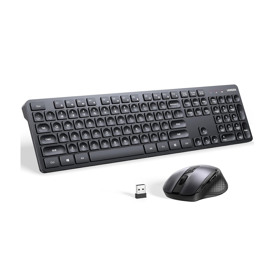 UGREEN 15659 Wireless Keyboard and Mouse Combo, 2.4GHz Ergonomic Keyboard Mouse