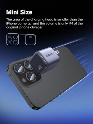 UGREEN 90902 NEXODE USB-C 20W GAN Fast Charger (Gray) US Plug
