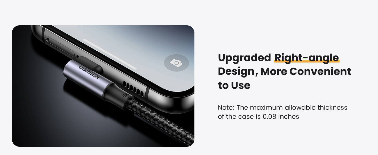 UGREEN 70645 100W USB C Cable 90 Degree Type C Charging Cable 2M