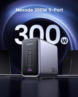 UGREEN 90872 Nexode 300W USB C GaN Charger-5 Ports Desktop Charger