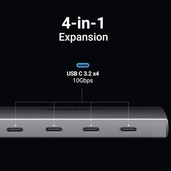 UGREEN 15651 USB C Hub Gen2 10Gbps 4 Ports USB-C 3.2 High-Speed USB-C Multiport Splitter - Image 2