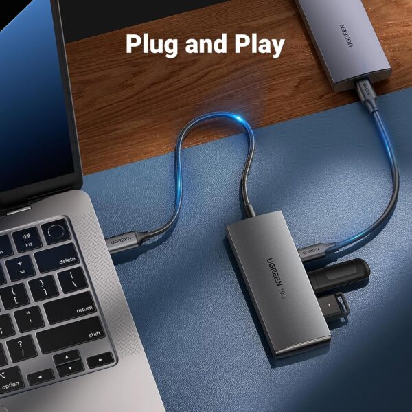 UGREEN 15651 USB C Hub Gen2 10Gbps 4 Ports USB-C 3.2 High-Speed USB-C Multiport Splitter - Image 4