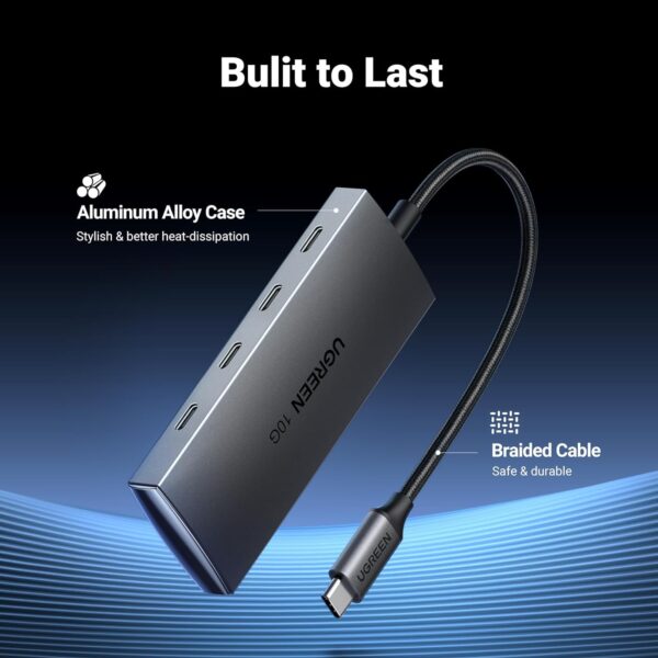 UGREEN 15651 USB C Hub Gen2 10Gbps 4 Ports USB-C 3.2 High-Speed USB-C Multiport Splitter - Image 6