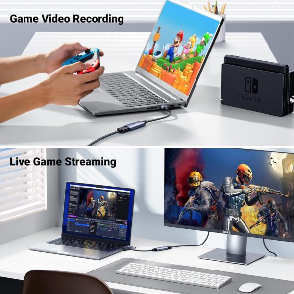 UGREEN 40189 Video Capture Card 4K HDMI, Video and Audio Recording for Gaming, Streaming, Teaching, Video Conference - Image 3