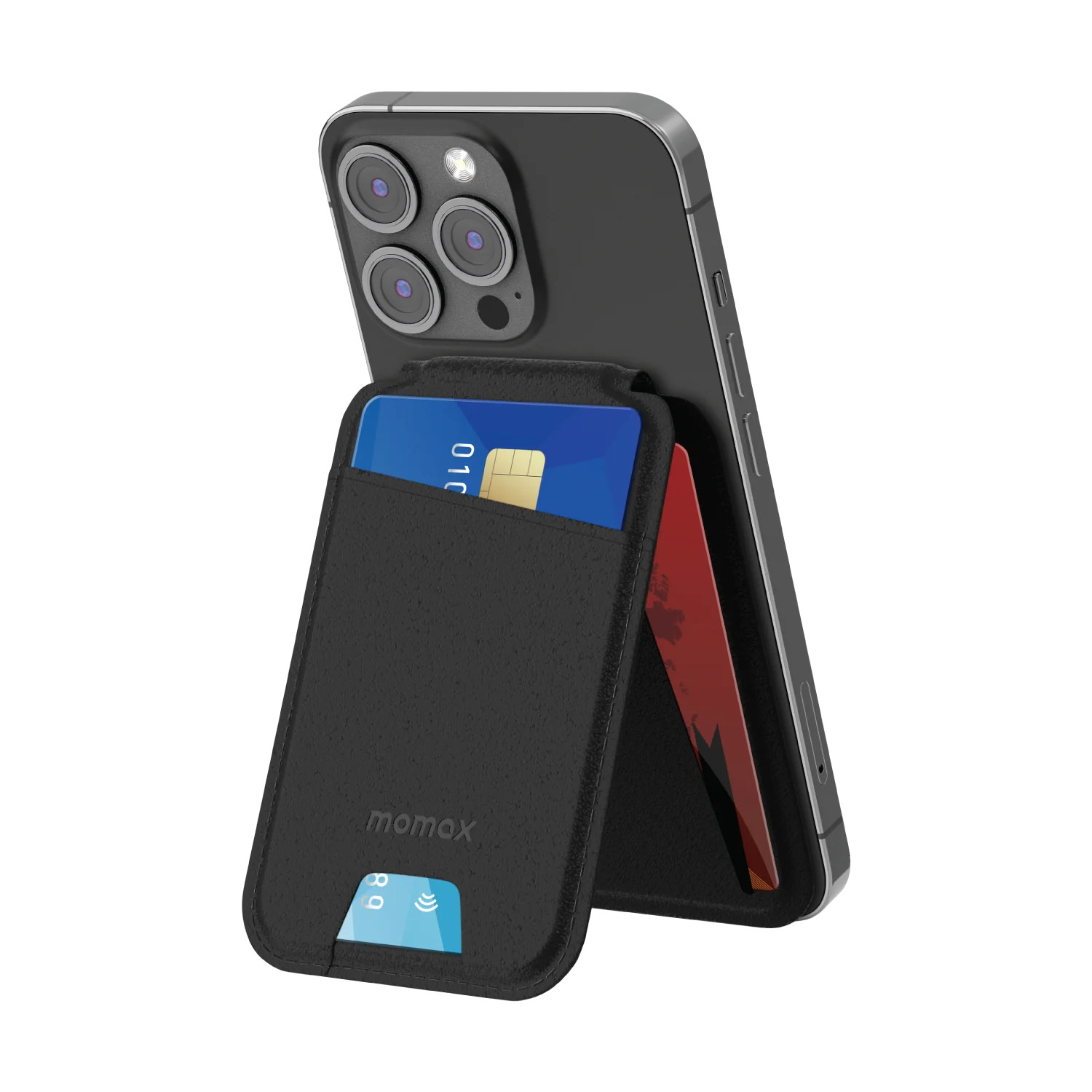 MOMAX 1-Wallet SR29E Magnetic Mobile Stand and Card Holder - Image 3