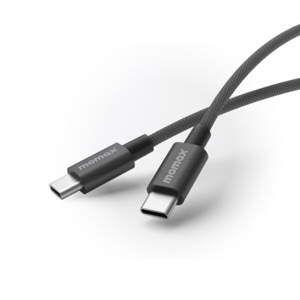 MOMAX DC30D Elite 60W USB-C to USB-C Nylon Braided Cable (1.5 Meter) Black - Image 4