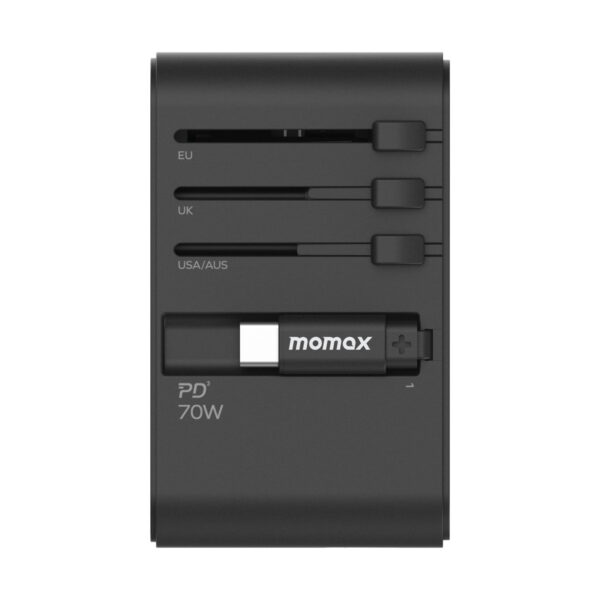 MOMAX UA18D 1-World 70W GAN 3-Port+AC Travel Adapter (2xUSB, 2xUSB-C) - Image 3