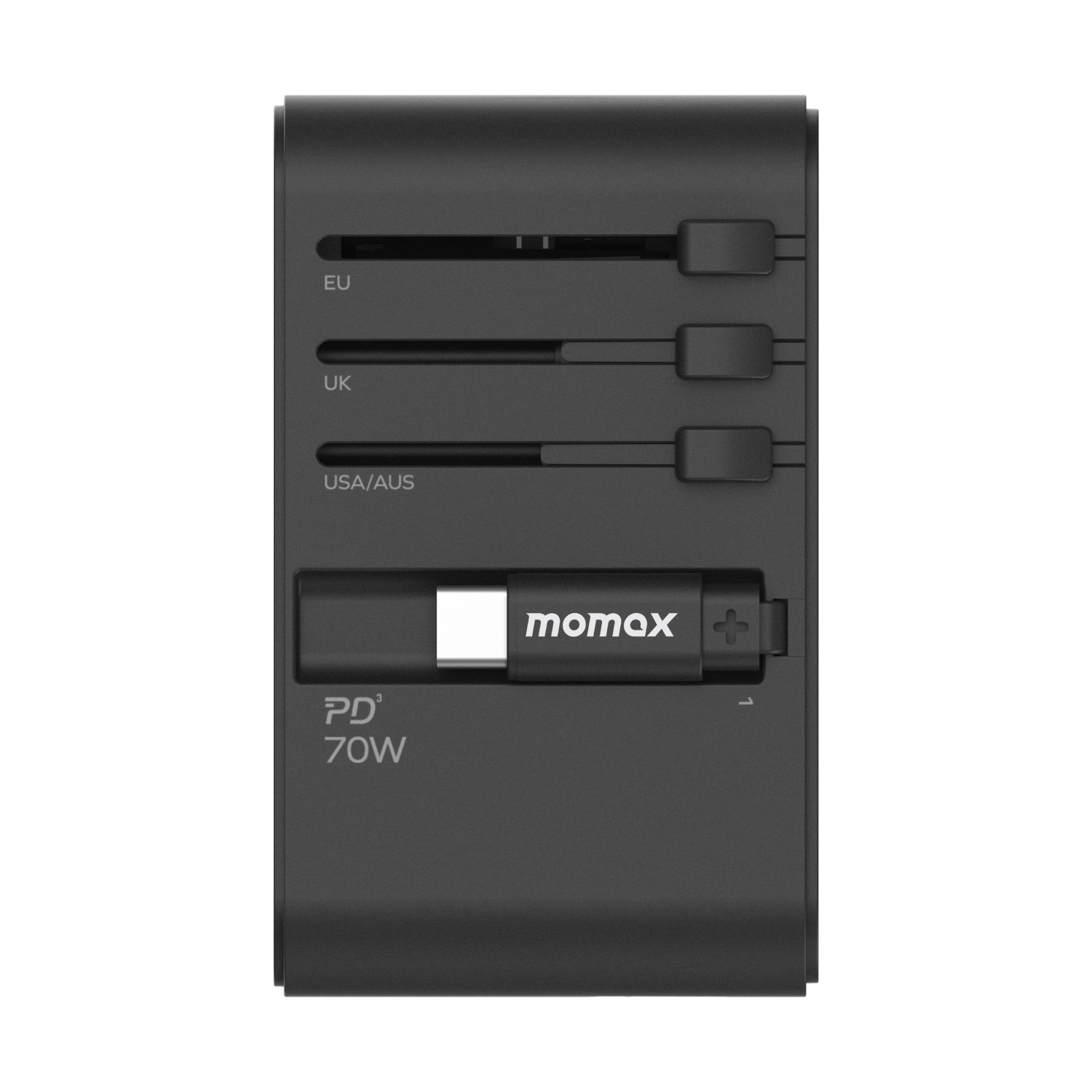 MOMAX UA18D 1-World 70W GAN 3-Port+AC Travel Adapter (2xUSB, 2xUSB-C) - Image 3