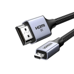 UGREEN 15517 8K Micro HDMI to HDMI Cable (2 Meter) 48Gbps Ultra High Speed, HDR, eARC, Dolby, 8K@60Hz, 4K@120Hz, Compatible with GoPro, Raspberry Pi 5, Camera, Nikon