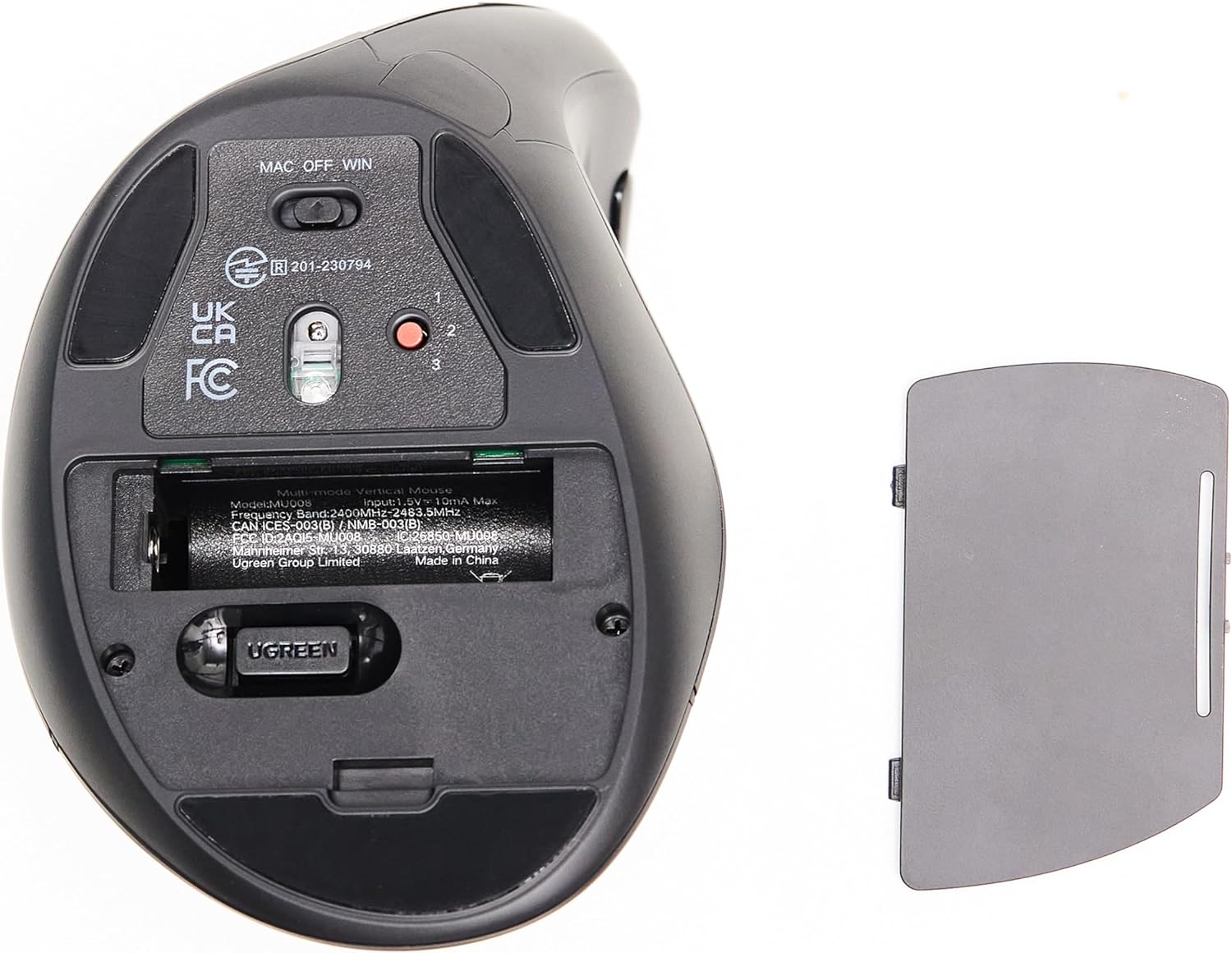 UGREEN 25444 Vertical Mouse Wireless (Bluetooth 5.0+2.4G) 4000 DPI Max Ergonomic Mouse with 5 Buttons - Image 8