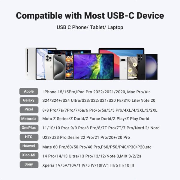 UGREEN 25838 USB C to 3.5mm Audio Adapter 3 in 1 Charger and Headphone Splitter for iPhone 16/15 Pro Max, Galaxy S24/23 Ultra, Pixel 8, iPad Pro - Image 7