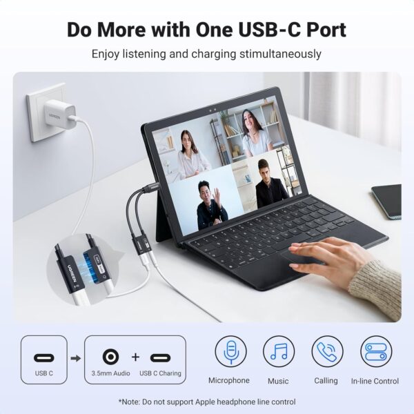 UGREEN 25837 Mangetic USB-C to Aux 3.5mm Hi-Res Audio DAC Chip for PUBG Mobile / Free Fire,  PD QC Charging for iPhone 16/15 Pro Max, Galaxy S24/23 Ultra, Pixel 8, iPad Pro - Image 2