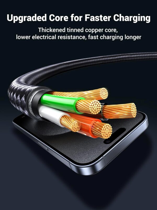 UGREEN 35087 2-in-1 Universal 100W PD Fast Charging Cable (1.5 Meter) Compatible for iPhone 16/16 Pro/16 Pro Max - Image 7