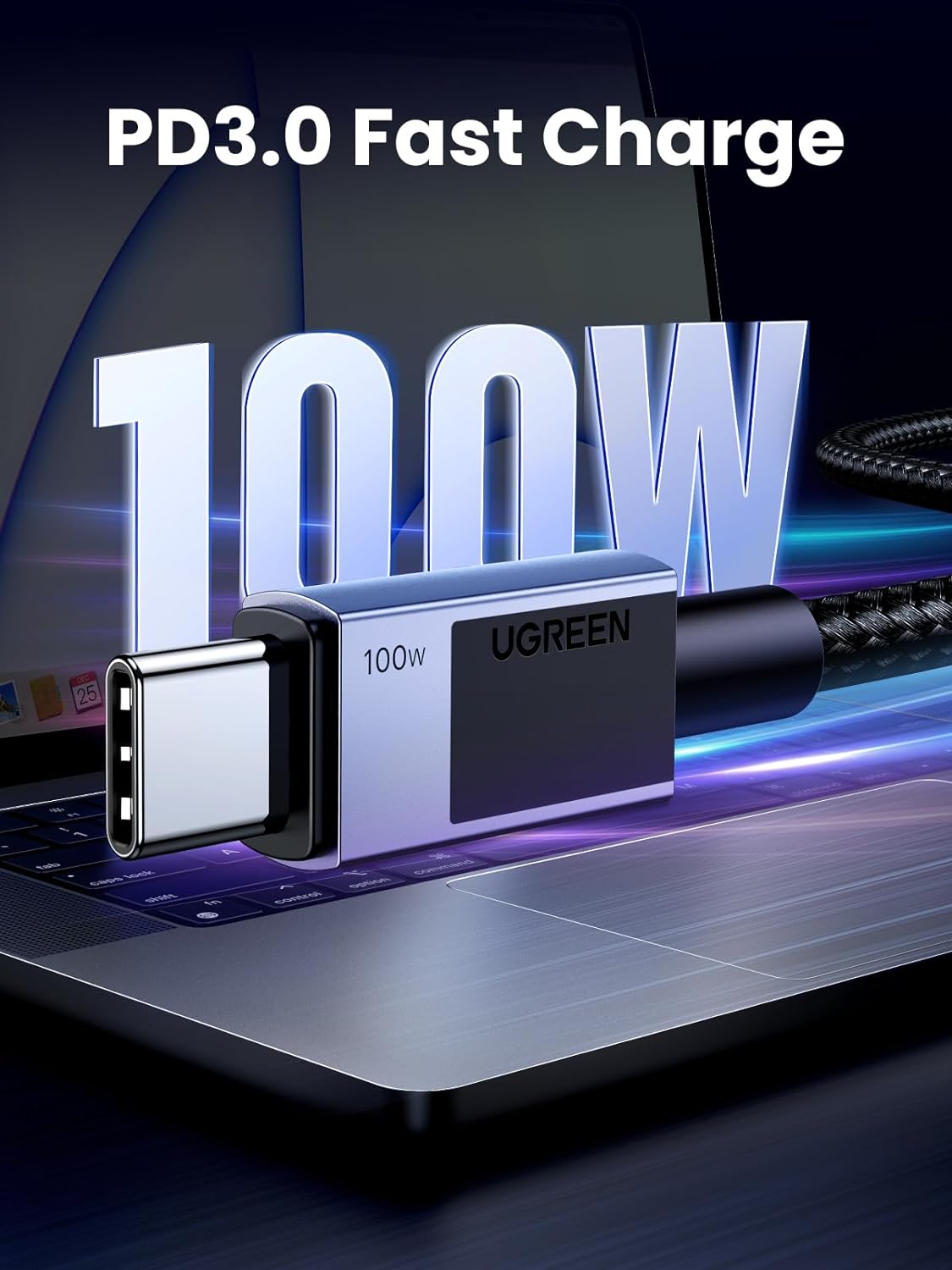 UGREEN 35985 USB-C TO USB-C Cable 100W PD Fast Charging Cable (0.5 Meter) Compatible with iPhone 16-15 /Plus/Pro/Pro Max - Image 2