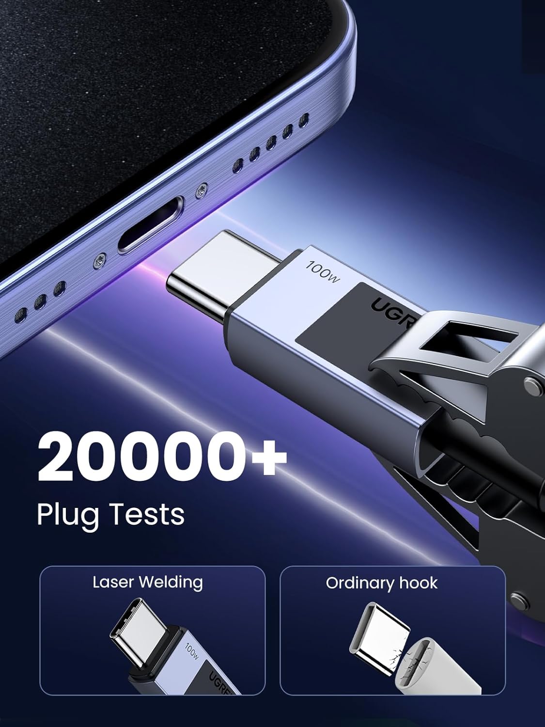 UGREEN 35985 USB-C TO USB-C Cable 100W PD Fast Charging Cable (0.5 Meter) Compatible with iPhone 16-15 /Plus/Pro/Pro Max - Image 5