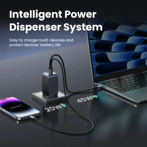UGREEN 35042 Nexode Air 65W 3-Port GaN PD Fast Charger (USB + 2x USB-C) - Image 4