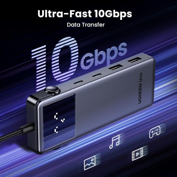 UGREEN 35998 Uno 6-in-1 USB-C Hub with 10Gbps USB-C & USB-A Data Ports 4K@60Hz HDMI - Image 3