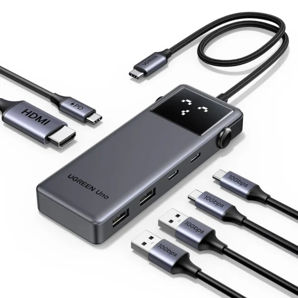 UGREEN 35998 Uno 6-in-1 USB-C Hub with 10Gbps USB-C & USB-A Data Ports