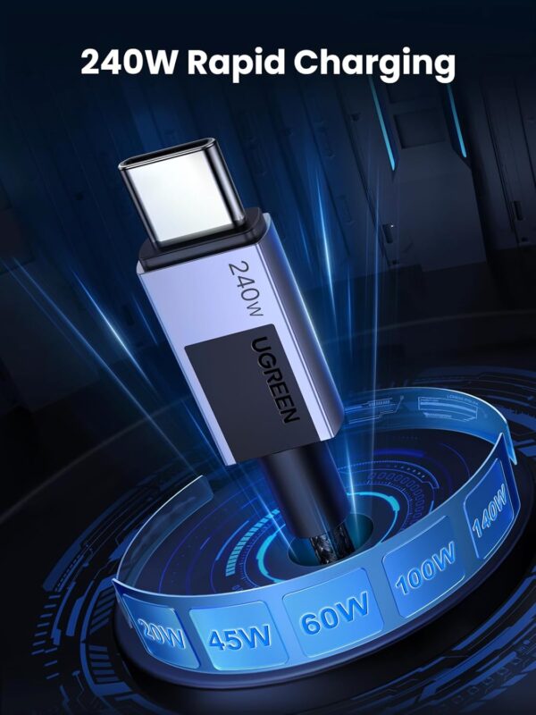 UGREEN 45067 USB-C TO USB-C Cable 240W PD Fast Charging Cable (1 Meter) Compatible with iPhone 16/15 /Plus/Pro/Pro Max - Image 2
