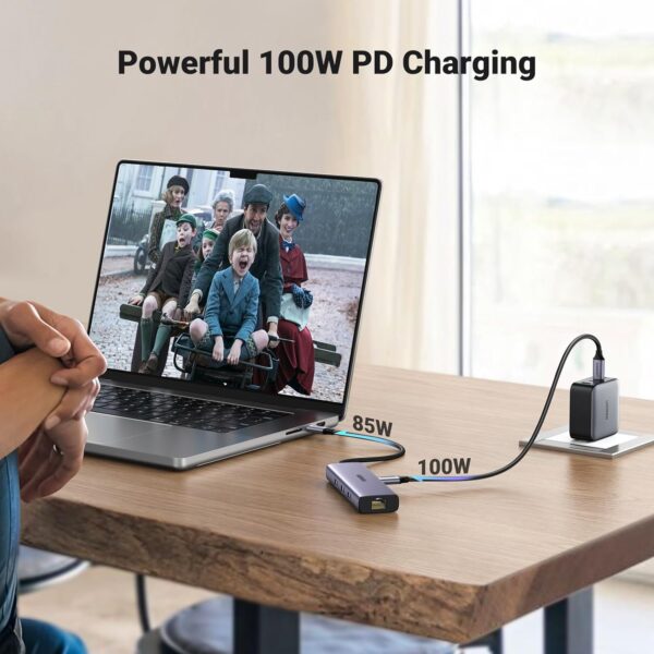 UGREEN 15598 Revodok 6-in-1 USB C Hub Gigabit Ethernet, 4K HDMI, 100W USB-C PD - Image 3