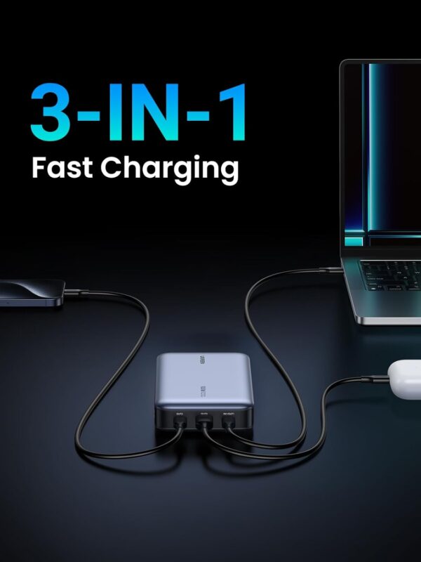 UGREEN 25188 Nexode 100W Power Bank 20000mAh USB C 3-Port PD Fast Charging Battery Pack Digital Display for MacBook, iPad, iPhone 16 - Image 3