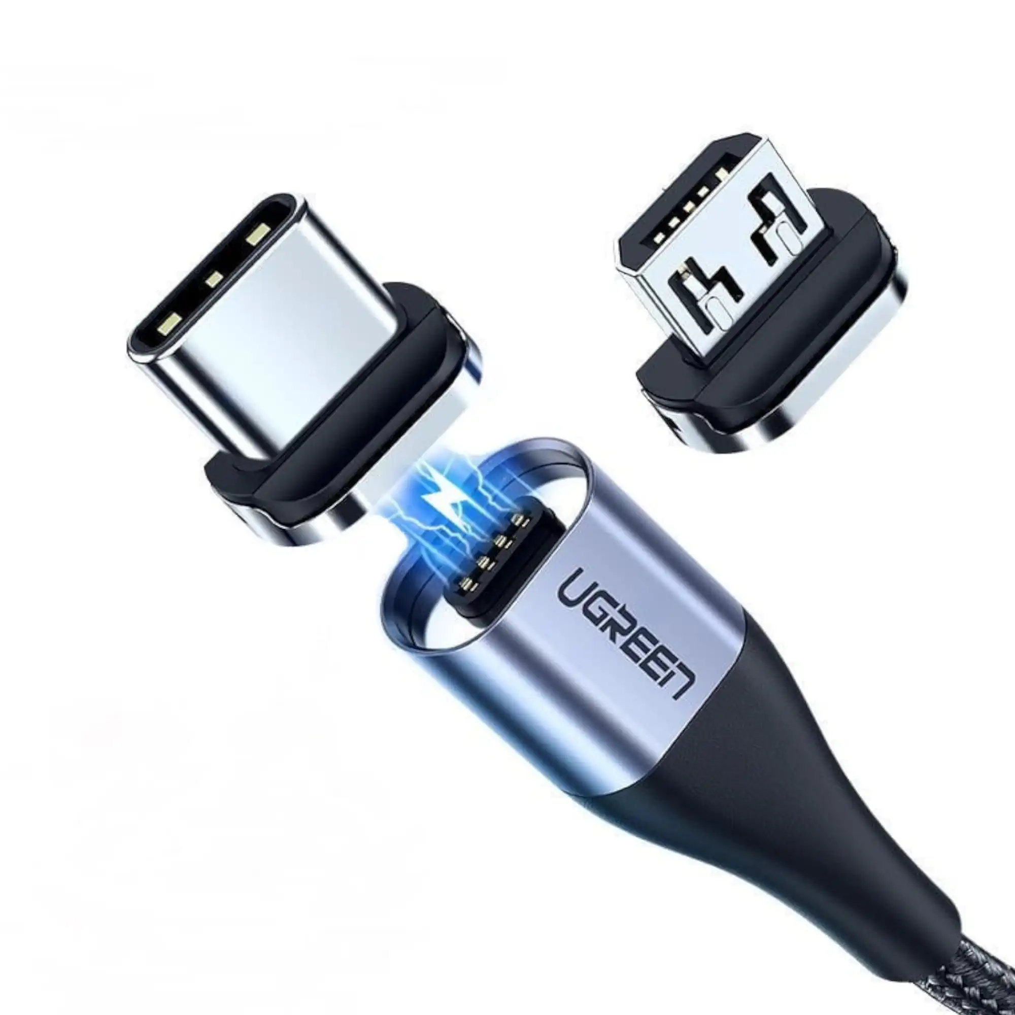 UGREEN 60207 Magnetic Charging Cable with 3A USB-C Micro USB