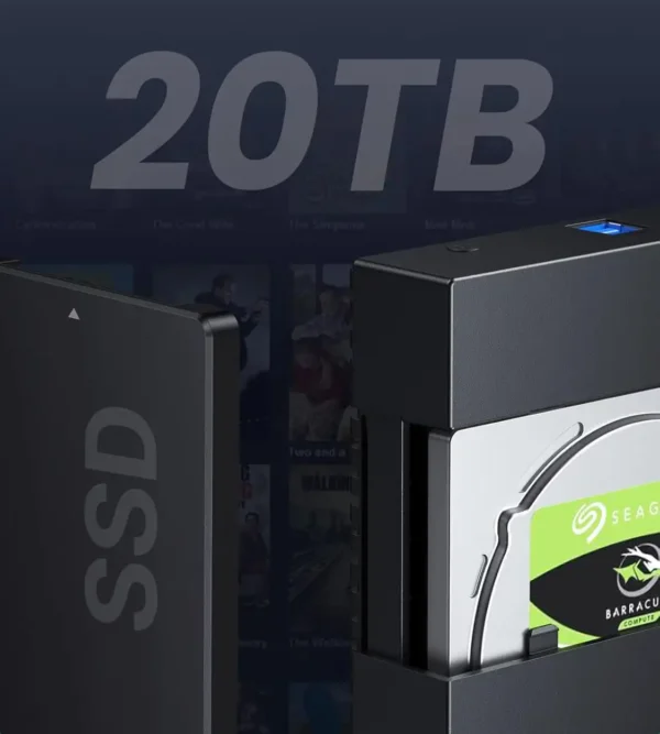 UGREEN 70337 3.5 Inch USB 3.0 SATA Hard Drive Enclosure Maximum 20TB Drives with Power Supply - Image 3