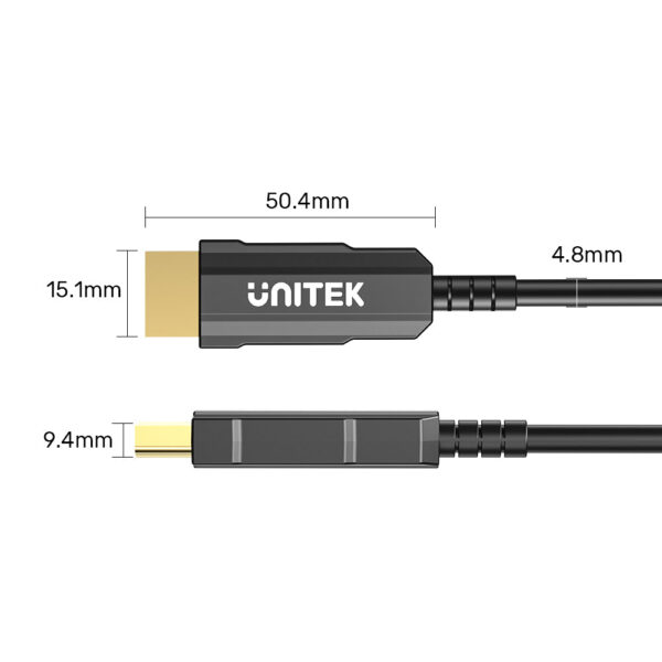 UNITEK 4K Fiber Optic HDMI Cable (20 Meter) 4K@60Hz - Image 2