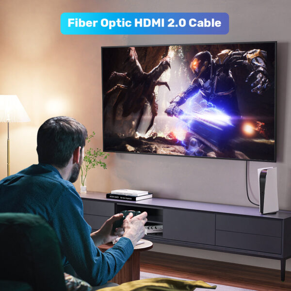 UNITEK 4K Fiber Optic HDMI Cable (20 Meter) 4K@60Hz - Image 3