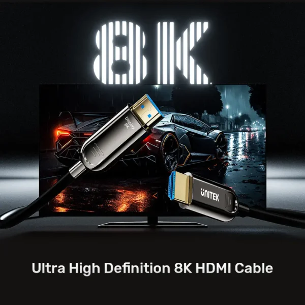 UNITEK 8K Fiber Optic HDMI Cable (15 Meter) 8K@60Hz - Image 2