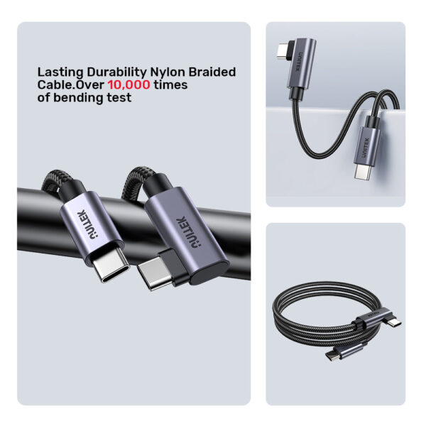 UNITEK 100W USB-C Fast Charging Cable 90 Degree (5 Meter) Compatible with iPhone 16/15, MacBook, Samsung Galaxy - Image 8