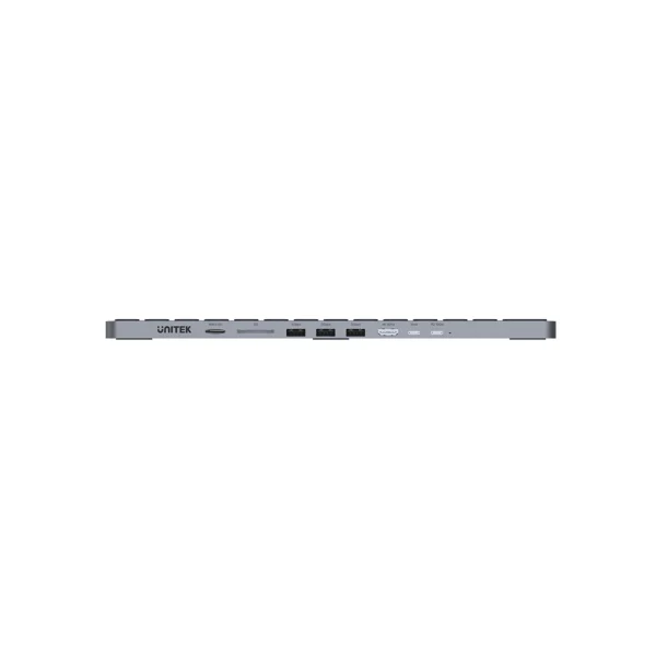 UNITEK Keyboard with 9-in-1 USB-C Hub, 3x USB 3.0, 4K HDMI, SD Card, AUX, 100W PD Charging - Image 3