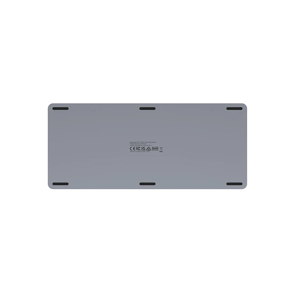 UNITEK Keyboard with 9-in-1 USB-C Hub, 3x USB 3.0, 4K HDMI, SD Card, AUX, 100W PD Charging - Image 4