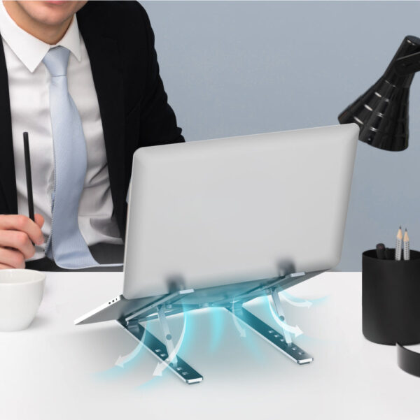 UNITEK OT155SL Mechanical Foldable Laptop Stand Adjustable with 6 Tilt Angles - Image 8