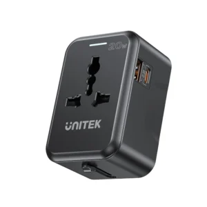 UNITEK P1120ABK01 20W Universal Travel Adapter Dual USB-C PD