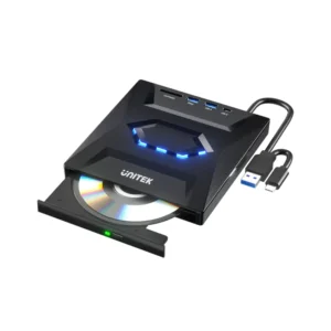UNITEK T1037A01 External Optical Drive with 5-in-1 Hub
