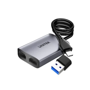 UNITEK V1427A01 2-in-2 USB-C and USB-A to Dual HDMI Adapter
