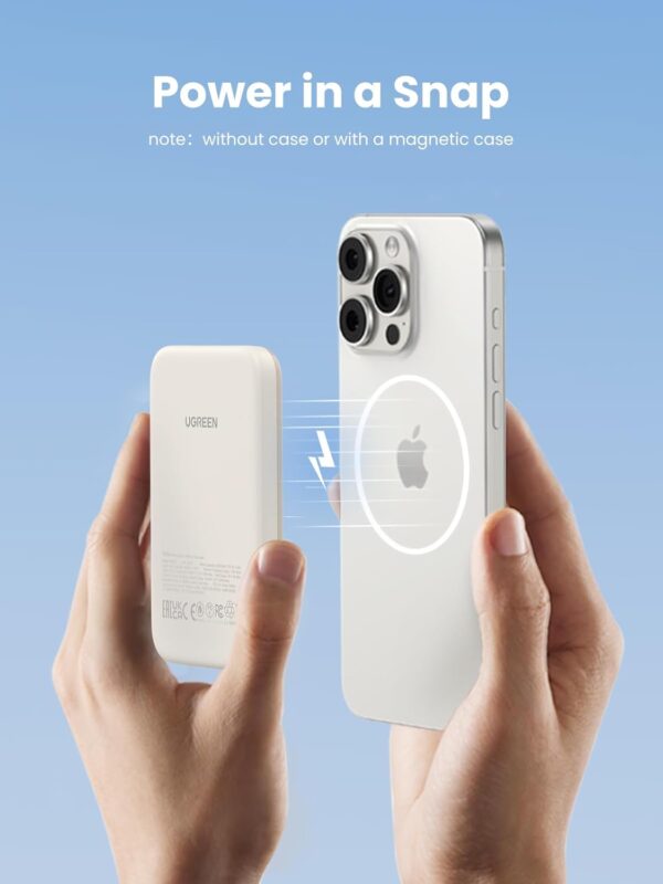UGREEN 25207 Magnetic Power Bank 5000mAh PD Fast Charging USB-C for Magsafe iPhone 12-16 Series - Image 2